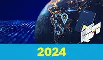 Ilustração de conectividade IoT na América do Sul com destaque para o Brasil e elementos de tecnologia M2M e soluções em Conectividade da Datatem em 2024.