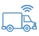 Ícone de caminhão com símbolo de conectividade sem fio.