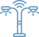 Ícone de poste de iluminação inteligente com conectividade M2M.